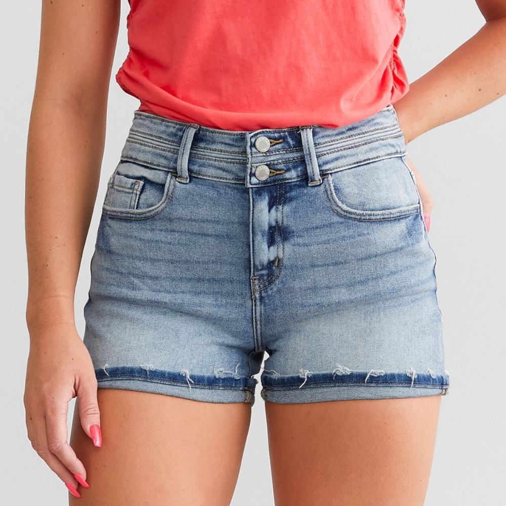 SOLD - KANCAN Signature For Buckle Kurvy High Waist Shorts sz 32 - Picture 1 of 8